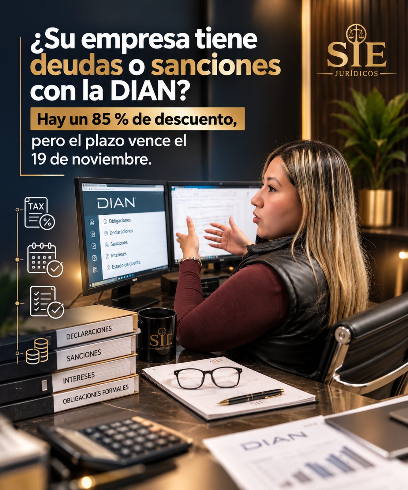 ¿Su empresa tiene deudas o sanciones con la DIAN? Hay un 85 % de descuento, pero el plazo vence el 19 de noviembre¡¡¡